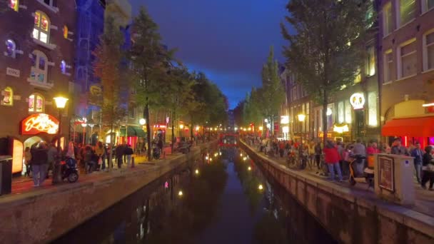 Red light district i amsterdam — Stockvideo