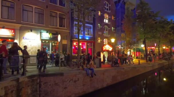 Red light district in Amsterdam — Stock Video