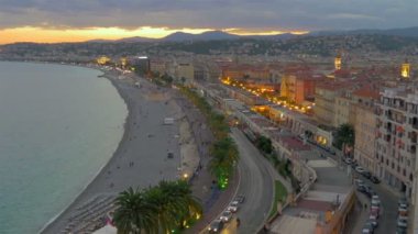 Gün batımında, Fransa Nice sahil