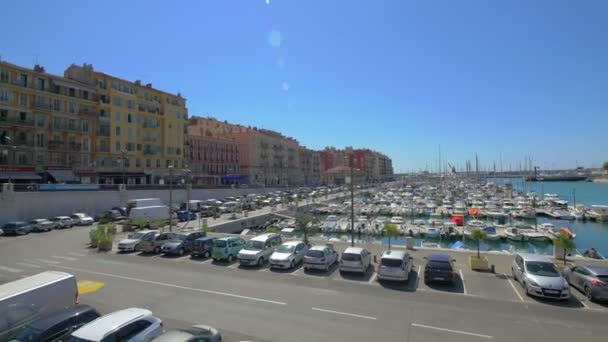 Vista para o porto de Nice — Vídeo de Stock