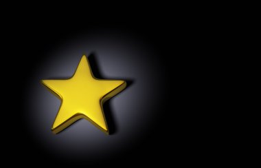 Brilliant Gold Star On Dark Background clipart