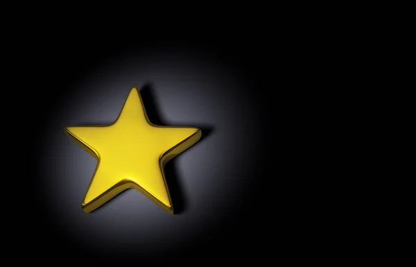 Estrela de ouro brilhante em fundo escuro — Fotografia de Stock