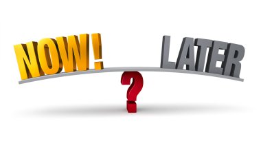 Choosing To Act Now Or Later clipart