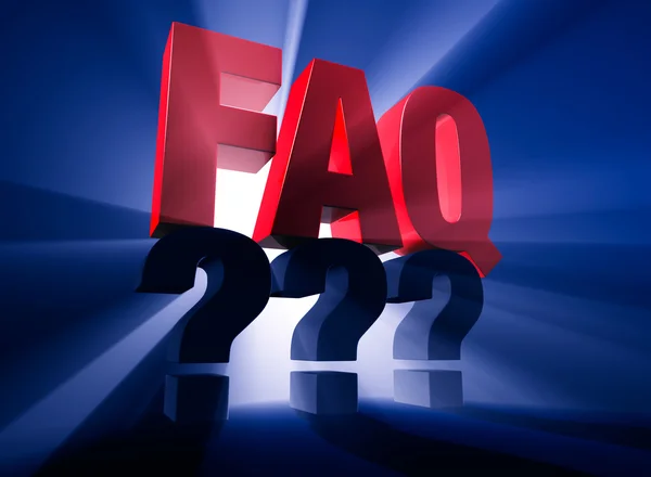 FAQ illuminate luminosamente indietro sopra le domande — Foto Stock