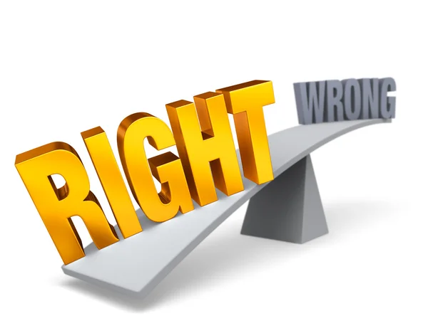 Right Weighs In Against Wrong — Stock Photo, Image