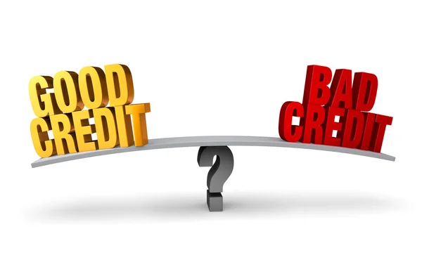 Good Credit Versus Bad Credit — Stock Photo, Image