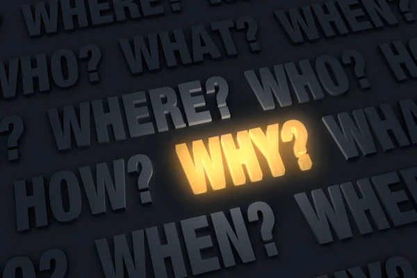 Brightly Glowing "Why?" — Stock Photo, Image