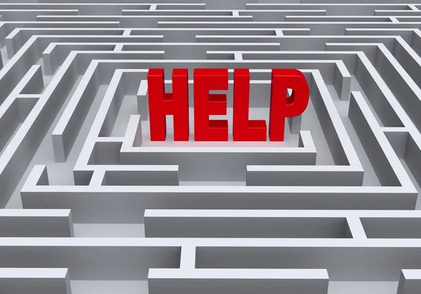 Navigera en labyrint för att hitta hjälp — Stockfoto