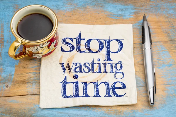 Przestań marnować czas - naokin pisma — Zdjęcie stockowe