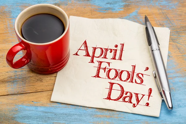 April Fools Day - calligrafia tovagliolo — Foto Stock