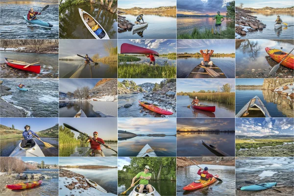 Kayak e canoa raccolta foto — Foto Stock
