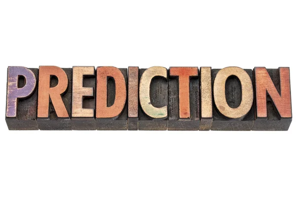 Prediction word in wood type — Stock Photo, Image