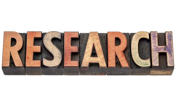 Research word in wood type — Stock Photo, Image