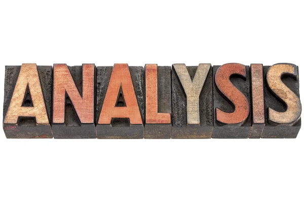 Analysis word in wood type — Stock Photo, Image