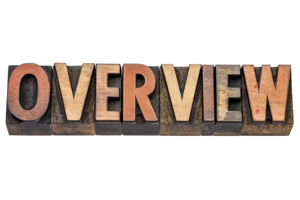 Overview word in wood type — Stock Photo, Image