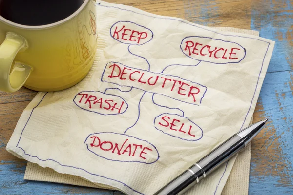 Declutter concept on napkin — Stock Photo, Image