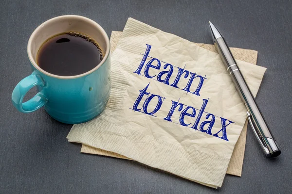 Aprender a relaxar conselhos sobre guardanapo — Fotografia de Stock