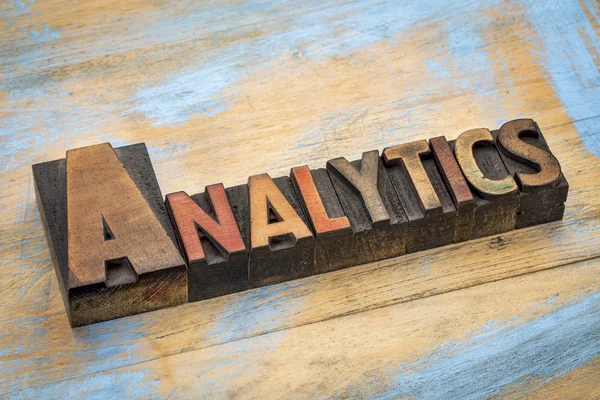 Analytics - wood type banner — Stock Photo, Image