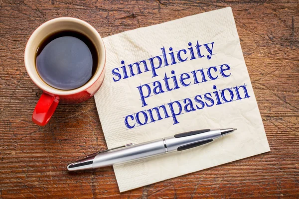 Einfachheit, Geduld und Mitgefühl — Stockfoto
