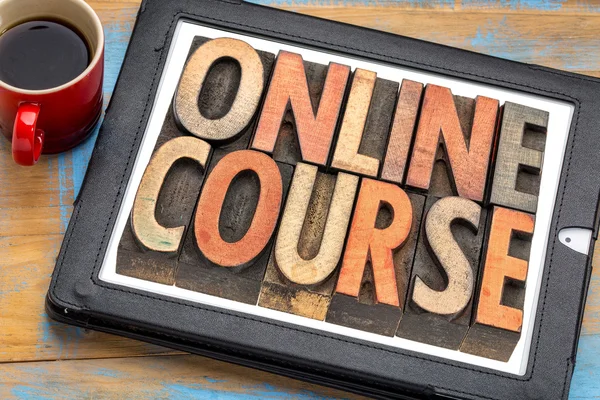 Online course banner on tablet — Stock Photo, Image