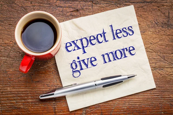 Expect less, give more advice — Stock Photo, Image