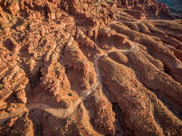 Vista aérea de la carretera del cañón — Foto de Stock