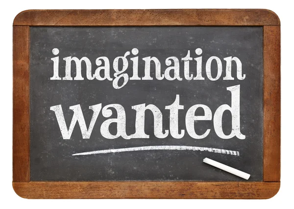 Imagination wanted blackboard sign — Stock Photo, Image