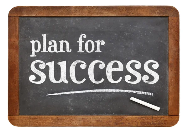 Plan voor succes - blackboard-teken — Stockfoto