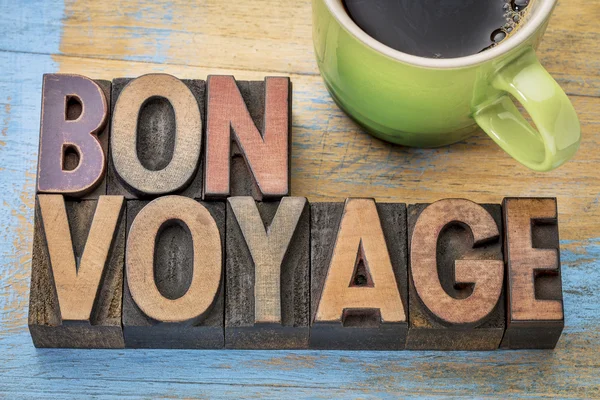 Bon Voyage in wood type — Stock Photo, Image