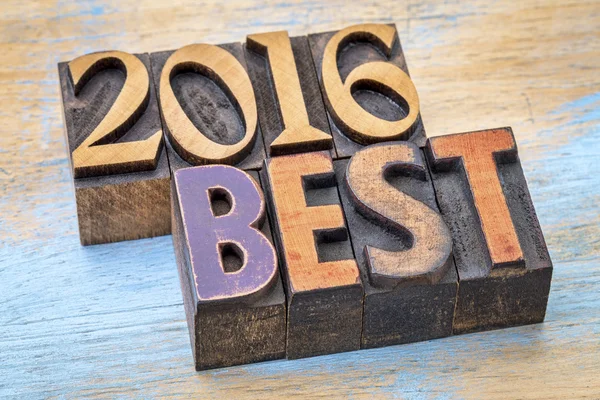 2016 best sign in wood type — Stock Photo, Image