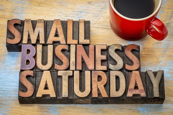 Small Business Saturday in wood type — Stock Photo, Image