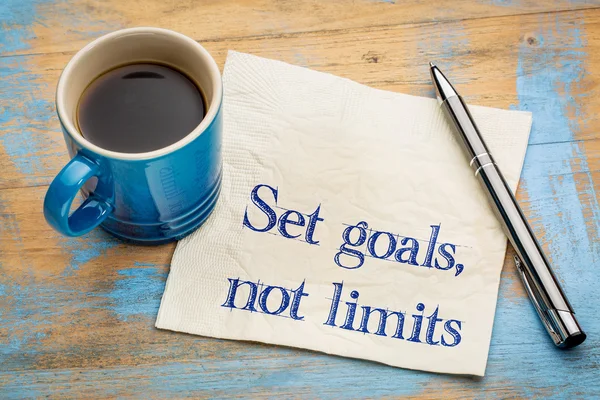 Definir metas, sem limites lembrete — Fotografia de Stock