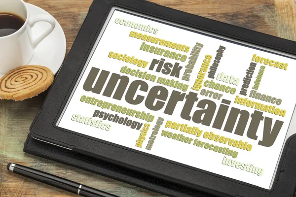 Uncertainty and risk word cloud — Stock Photo, Image