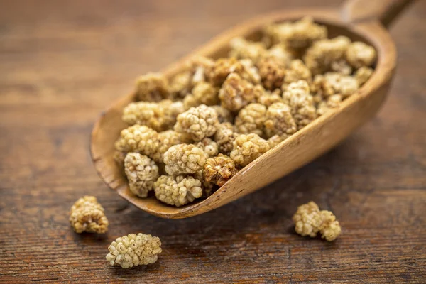 Cucharada de moras blancas secas —  Fotos de Stock