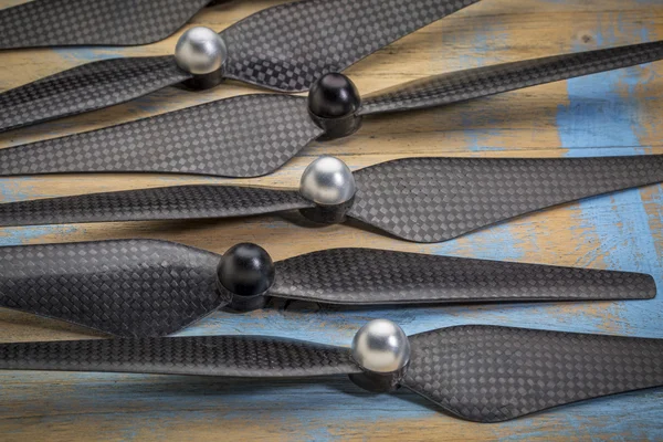 Carbon fiber drone propellers — Stock Photo, Image