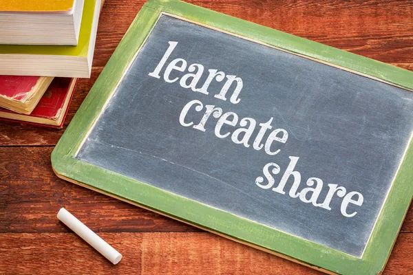 Learn, create and share — Stock Photo, Image