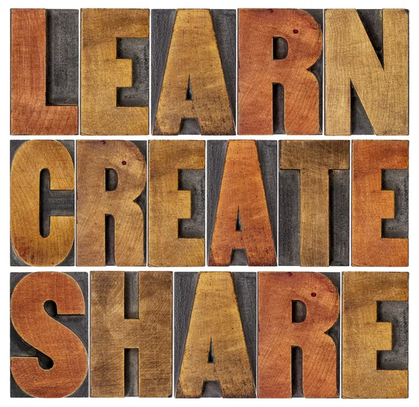 Aprender, crear y compartir —  Fotos de Stock