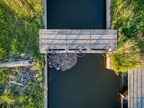 Fossé d'irrigation vue aérienne — Photo