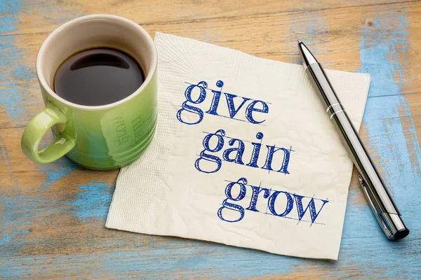 give, gain and grow