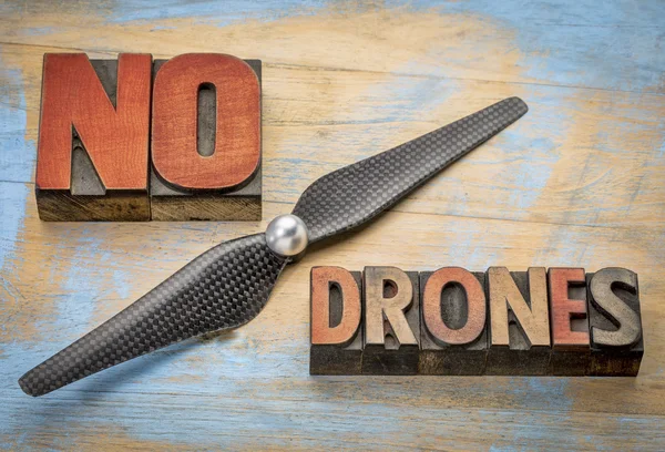 Geen drones teken of banner — Stockfoto