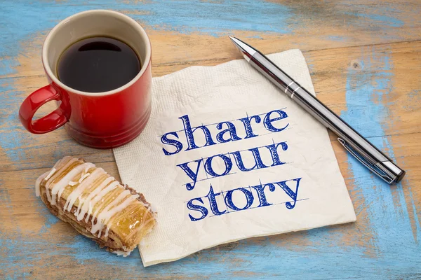 Condividere la tua storia - tovagliolo — Foto Stock