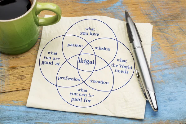 Ikigai concept- a reason for being — Stock Photo, Image