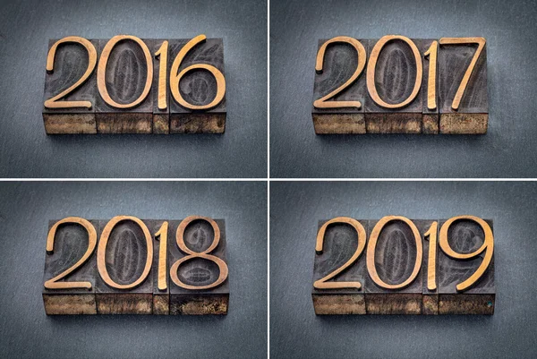 Conjunto de 2016, 2017, 2018 e 2019 — Fotografia de Stock