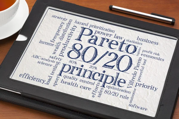 Pareto principe, tachtig-twintig regel — Stockfoto