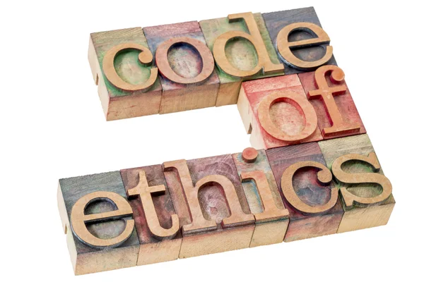 Code of ethics word abstract — стоковое фото