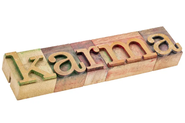 Karma word in wood type — Stock Photo, Image