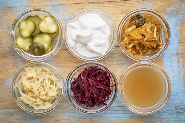 Fermented food collection — Stock Photo, Image
