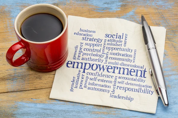 Empowerment word cloud op servet — Stockfoto