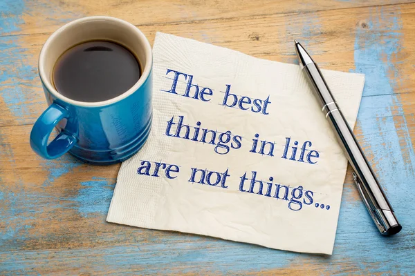 The best things in life are not ... — Stock Photo, Image