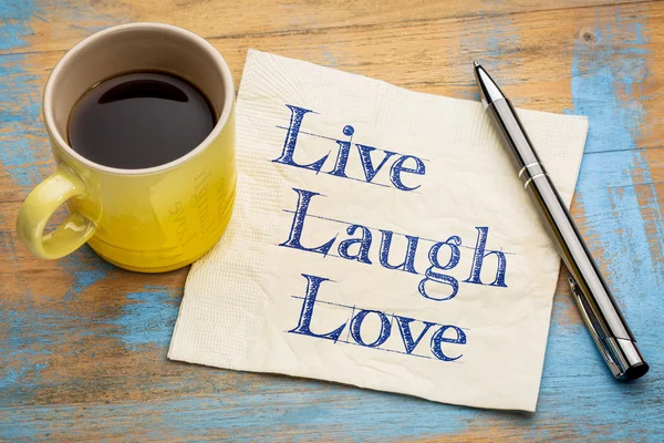 Live, laugh, love - servet concept — Stockfoto